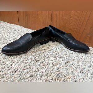 Indigo Black Leather Slip-On Loafers Women’s Size 8 Office Business Casual